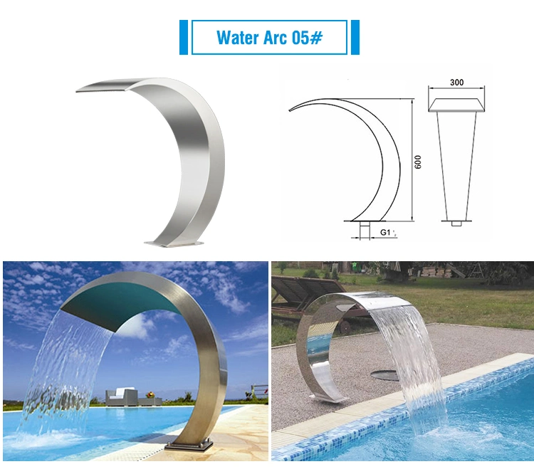 304 Stainless Steel Indoor Artificial Swimming Pool Water Curtain Waterfall Fountain