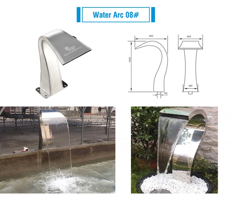 Indoor Decoration Stainless Steel Swimming Pool Artificial Waterfall Fountain Shower