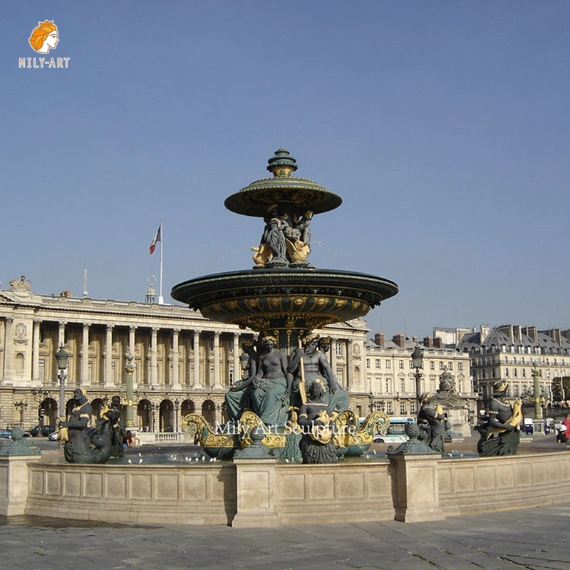 Outdoor Landscape Decoration Famous Large Giant Big Metal Bronze Figure Lady Sculpture Statue Place De La Concorde Paris Water Bronze Fountain