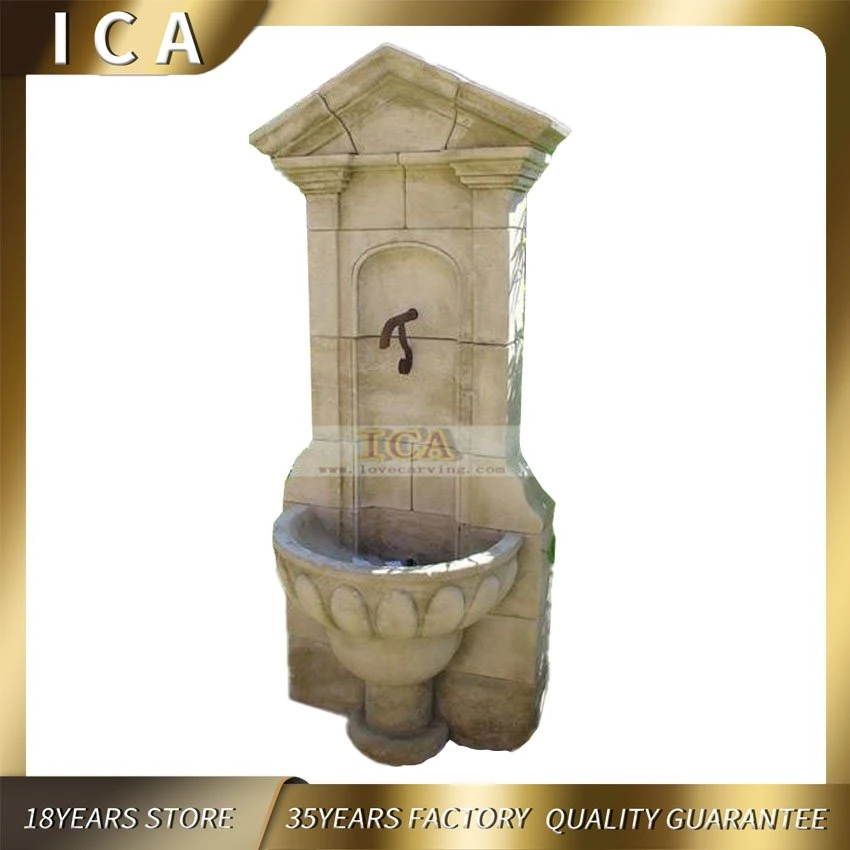 High Quality Garden Marble Antique Fountain with Lion Head Sculpture