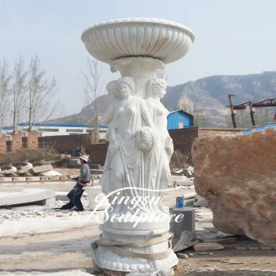 Fuente de agua modificada para requisitos particulares de la escultura de la mujer del tamaño de la decoración de la yarda casera