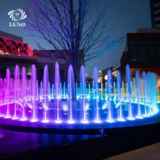 Fuente del fabricante Gran fuente de baile musical Fuente de agua LED colorida al aire libre de acero inoxidable