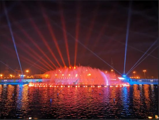 Temporada de Arabia Saudita en Riyadh Blouvard Espectáculo de fuente de agua de baile musical a gran escala con luces RGB