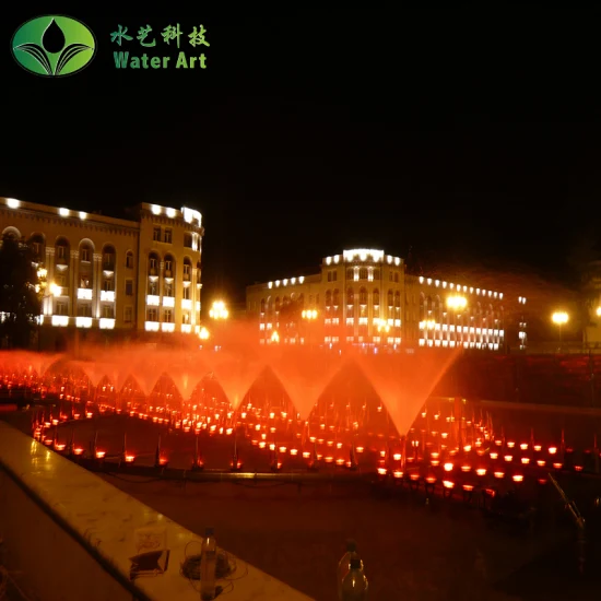 Fuente de pantalla de agua multicolor 3D grande al aire libre de diseño libre fuente flotante fuente de película láser