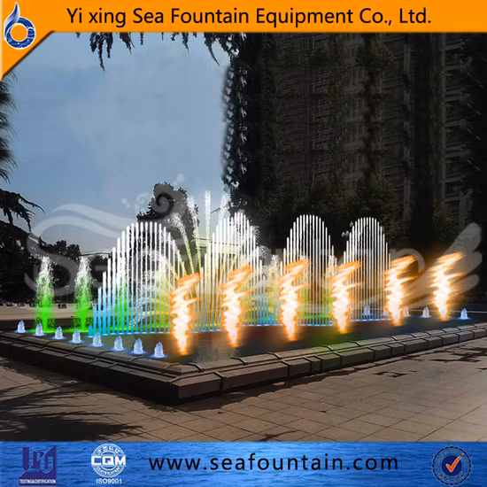 Fuente de música con luz LED de fuego brillante multicolor
