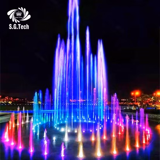 Fuente de agua musical de baile de jardín redonda portátil pequeña para interiores y exteriores de diseño libre para eventos