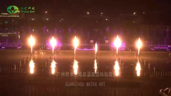 Fuente de llamas de fuego de agua al aire libre